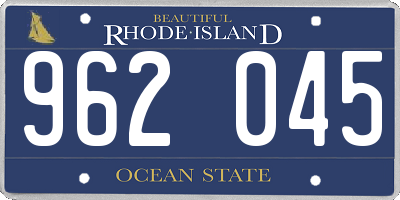 RI license plate 962045
