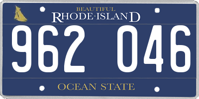 RI license plate 962046