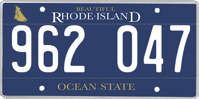 RI license plate 962047