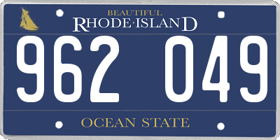 RI license plate 962049