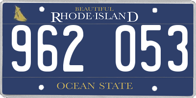 RI license plate 962053