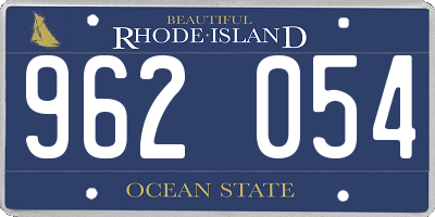 RI license plate 962054