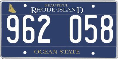 RI license plate 962058