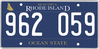 RI license plate 962059