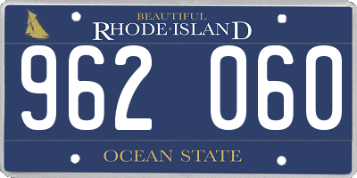 RI license plate 962060