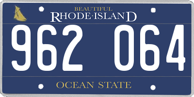RI license plate 962064