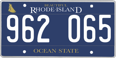 RI license plate 962065