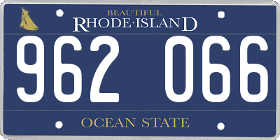 RI license plate 962066