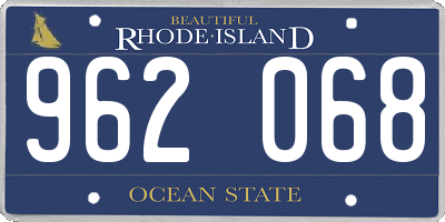 RI license plate 962068