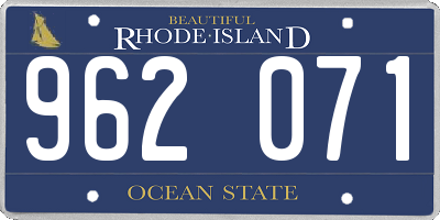 RI license plate 962071
