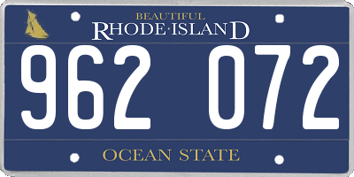 RI license plate 962072