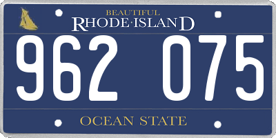 RI license plate 962075