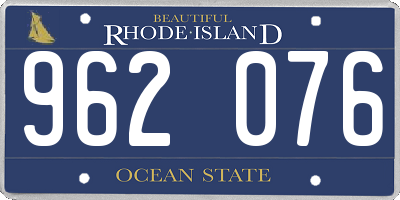 RI license plate 962076