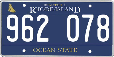 RI license plate 962078