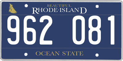 RI license plate 962081