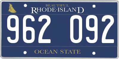 RI license plate 962092
