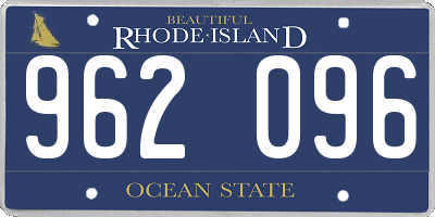 RI license plate 962096