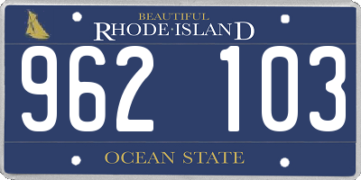 RI license plate 962103
