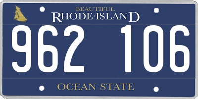 RI license plate 962106