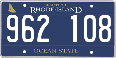 RI license plate 962108