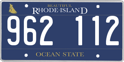 RI license plate 962112
