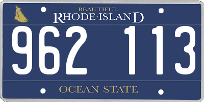 RI license plate 962113
