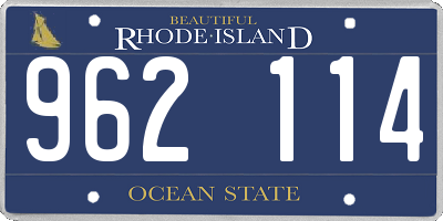 RI license plate 962114