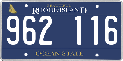 RI license plate 962116