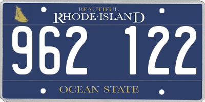 RI license plate 962122