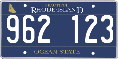 RI license plate 962123