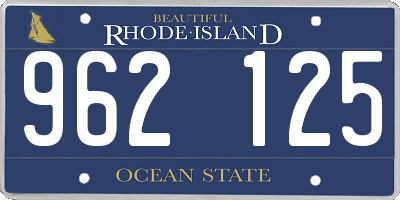 RI license plate 962125