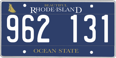 RI license plate 962131