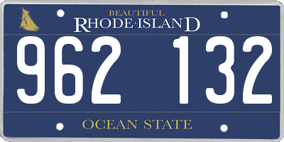 RI license plate 962132