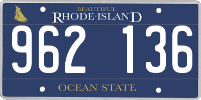 RI license plate 962136
