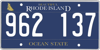 RI license plate 962137