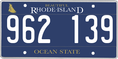 RI license plate 962139