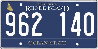 RI license plate 962140