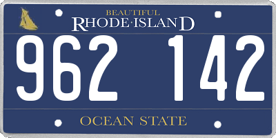 RI license plate 962142