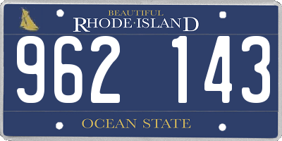 RI license plate 962143
