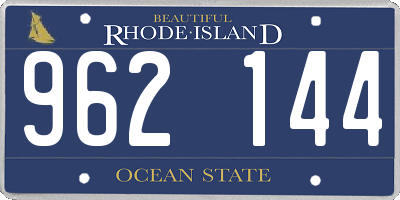 RI license plate 962144