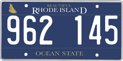 RI license plate 962145