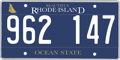 RI license plate 962147
