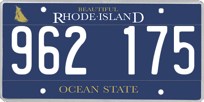 RI license plate 962175
