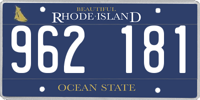 RI license plate 962181