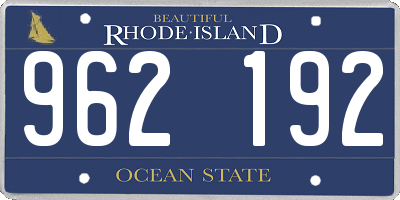 RI license plate 962192