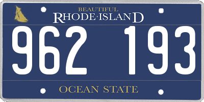 RI license plate 962193