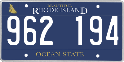 RI license plate 962194