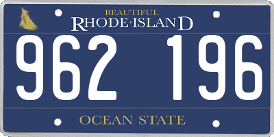 RI license plate 962196