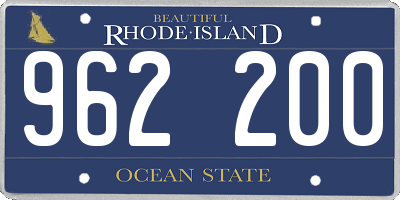RI license plate 962200