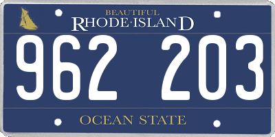 RI license plate 962203